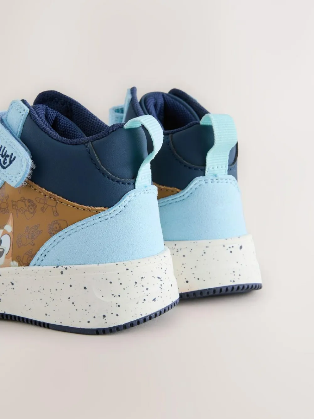 Next Navy Bluey Standard Fit (F) Touch Fastening Elastic Lace Hi Top Trainers^BOY Boots|Boots