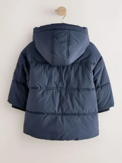 Sale Next Borg Lined Padded Shower Resistant Coat (3mths-7yrs) Navy