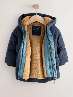 Sale Next Borg Lined Padded Shower Resistant Coat (3mths-7yrs) Navy