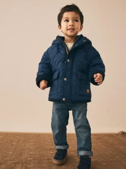 Next Borg Lined Quilted Coat (3mths-7yrs)^BOY Coats, Jackets & Pramsuits|Coats, Jackets & Pramsuits