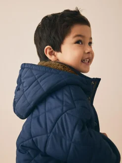 Next Borg Lined Quilted Coat (3mths-7yrs)^BOY Coats, Jackets & Pramsuits|Coats, Jackets & Pramsuits