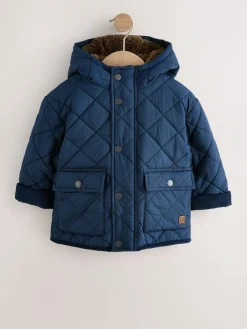Next Borg Lined Quilted Coat (3mths-7yrs)^BOY Coats, Jackets & Pramsuits|Coats, Jackets & Pramsuits