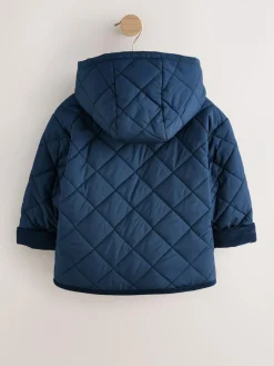 Next Borg Lined Quilted Coat (3mths-7yrs)^BOY Coats, Jackets & Pramsuits|Coats, Jackets & Pramsuits