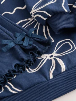 Outlet Next Navy Bow Print Sweatshirt & Flare Leggings Set (3mths-7yrs)