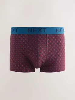 Next Navy/ Burgundy Red Spot Stripe 8 pack Hipster Boxers 5 Pack^ Underwear|Underwear