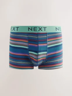 Next Navy/ Burgundy Red Spot Stripe 8 pack Hipster Boxers 5 Pack^ Underwear|Underwear