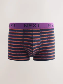 Next Navy/ Burgundy Red Spot Stripe 8 pack Hipster Boxers 5 Pack^ Underwear|Underwear