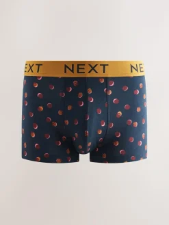 Next Navy/ Burgundy Red Spot Stripe 8 pack Hipster Boxers 5 Pack^ Underwear|Underwear