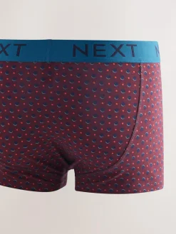 Next Navy/ Burgundy Red Spot Stripe 8 pack Hipster Boxers 5 Pack^ Underwear|Underwear