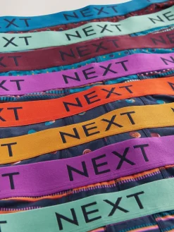 Next Navy/ Burgundy Red Spot Stripe 8 pack Hipster Boxers 5 Pack^ Underwear|Underwear