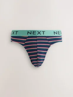 Outlet Next 5 Pack Cotton Rich Briefs Navy Burgundy Spot Stripe