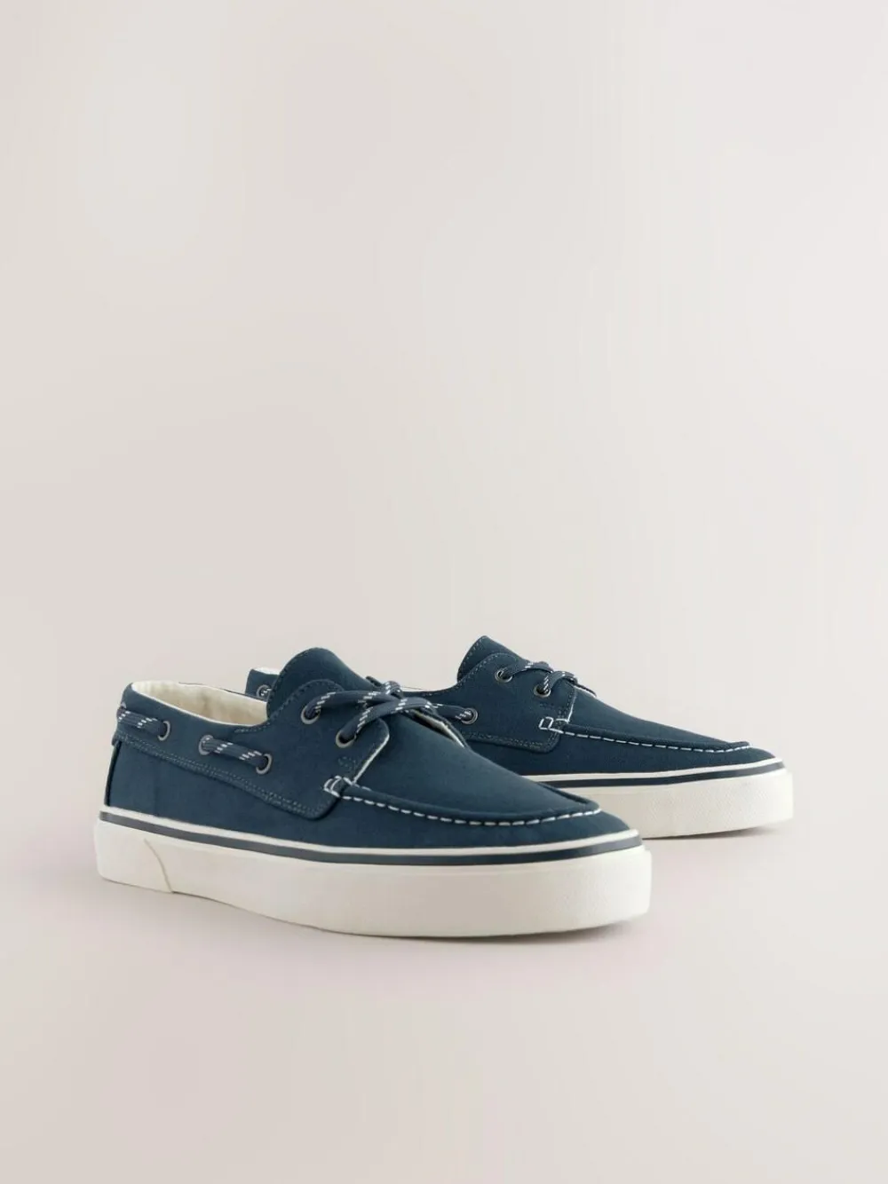 Next Navy Canvas Boat Shoes^ Shoes