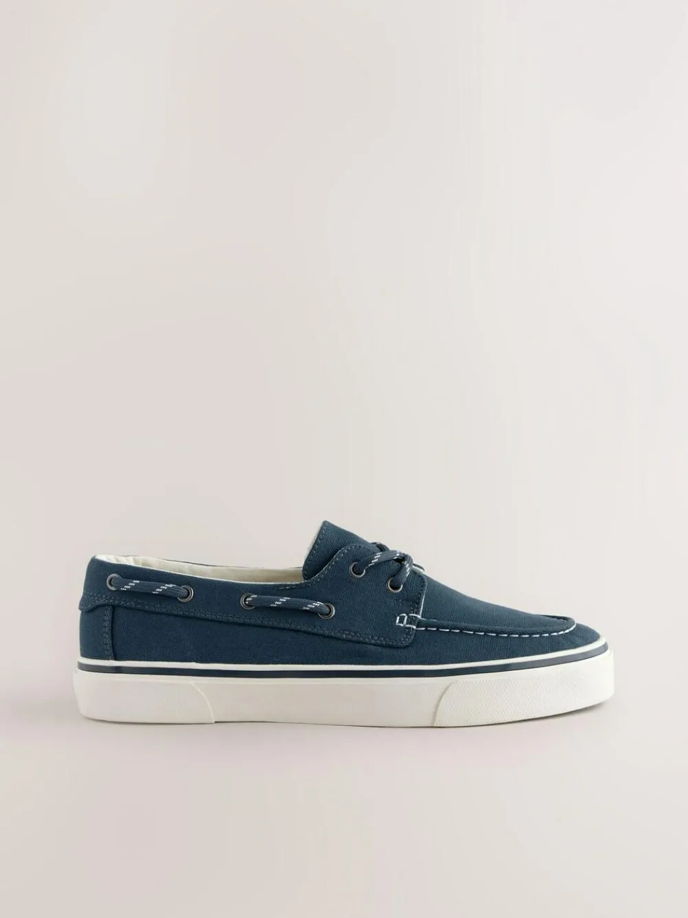 Next Navy Canvas Boat Shoes^ Shoes