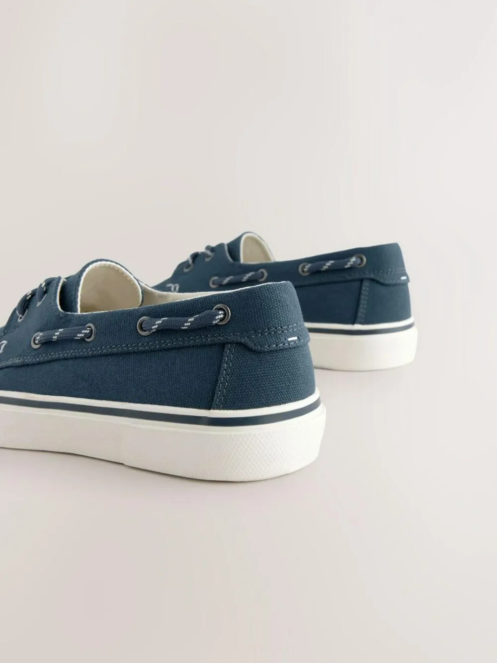 Next Navy Canvas Boat Shoes^ Shoes