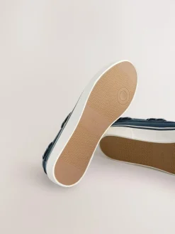 Next Navy Canvas Boat Shoes^ Shoes