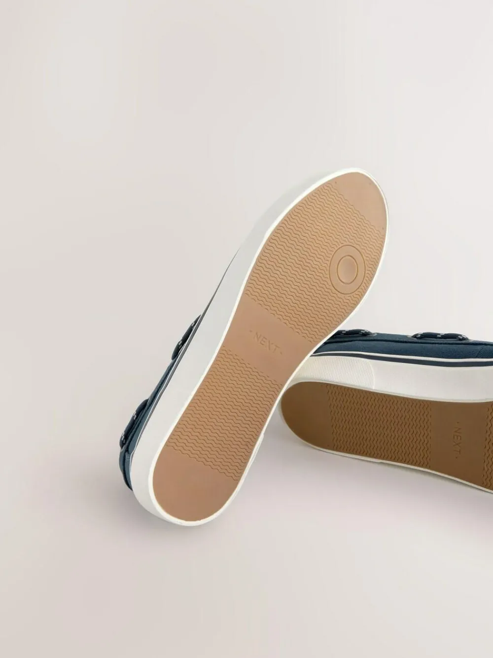 Next Navy Canvas Boat Shoes^ Shoes