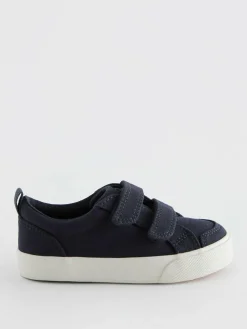Sale Next Wide Fit (G) Two Strap Touch Fastening Trainers Navy Canvas