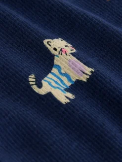 Next Navy Cats & Dogs Ribbed Flare Leggings (3mths-7yrs)^ Tops|T-Shirts