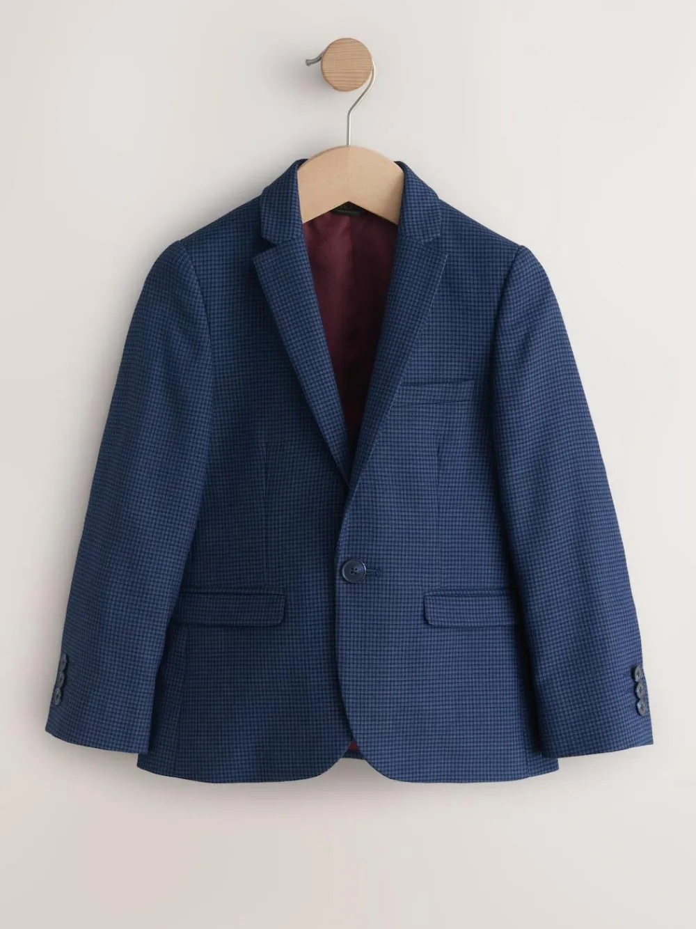 New Next Navy Check Suit Jacket (3-16yrs)