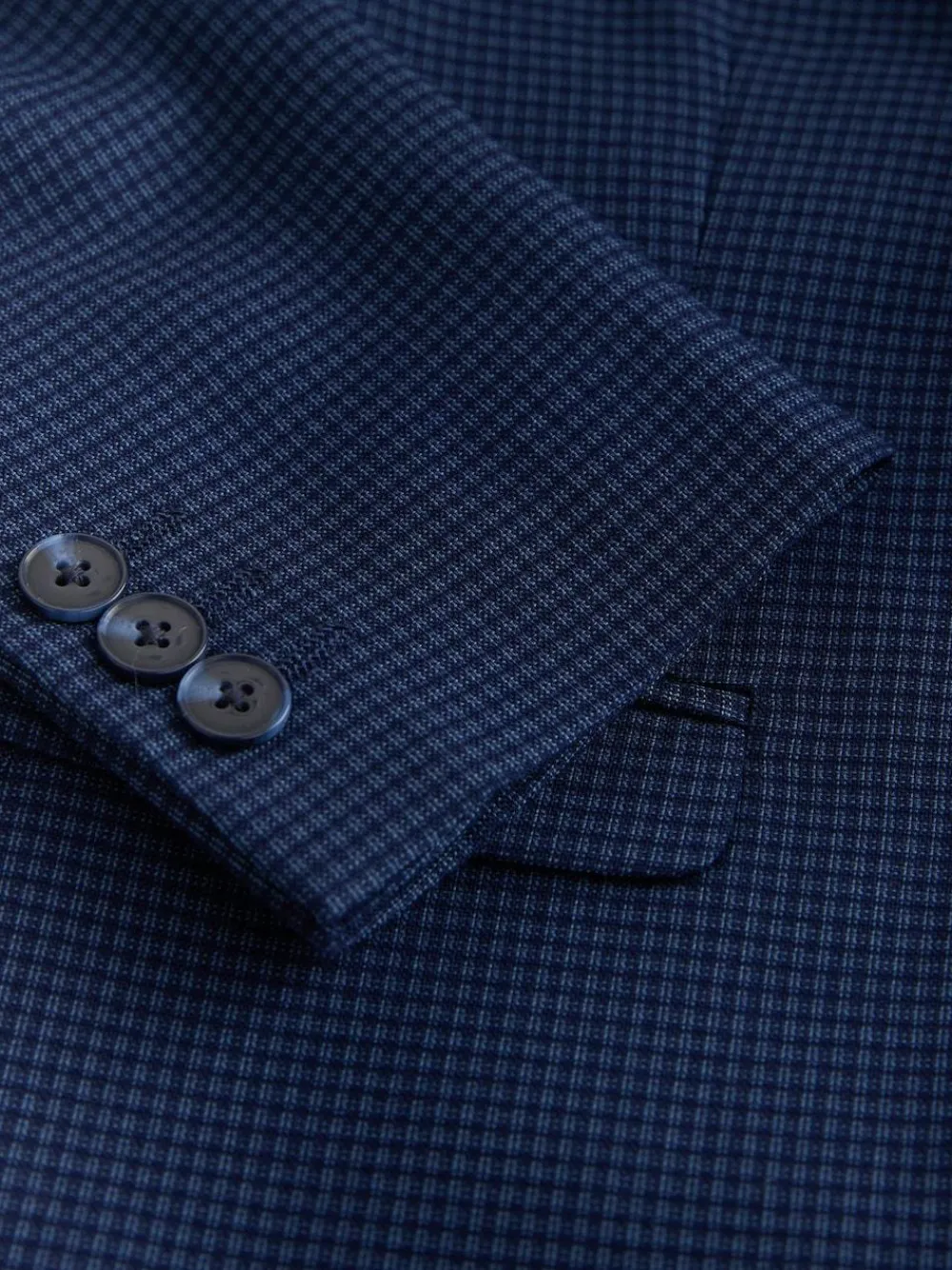 New Next Navy Check Suit Jacket (3-16yrs)