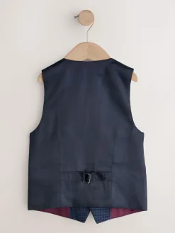 New Next Navy Check Waistcoat (3-16yrs)