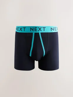 New Next Navy Colour Pop Spot Stripe 10 pack A-Front Boxers