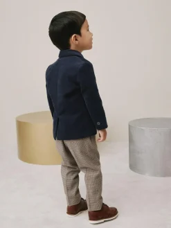 New Next Navy Corduroy Blazer Shirt and Trousers Set (3mths-9yrs)