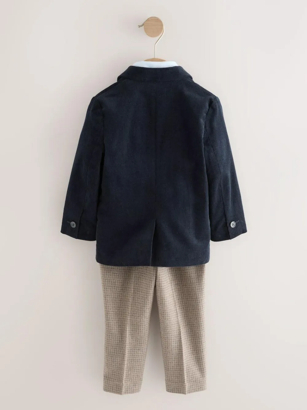 New Next Navy Corduroy Blazer Shirt and Trousers Set (3mths-9yrs)