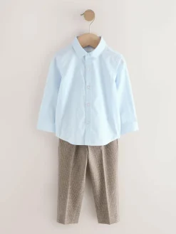 New Next Navy Corduroy Blazer Shirt and Trousers Set (3mths-9yrs)