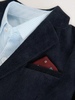 New Next Navy Corduroy Blazer Shirt and Trousers Set (3mths-9yrs)