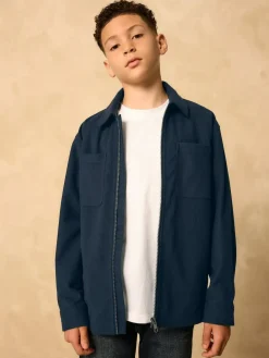 Best Next Navy Corduroy Zip Overshirt (3-16yrs)
