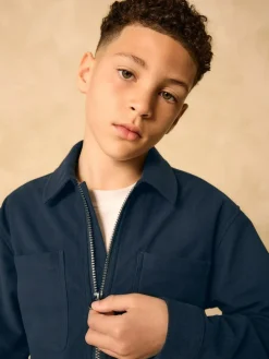 Best Next Navy Corduroy Zip Overshirt (3-16yrs)