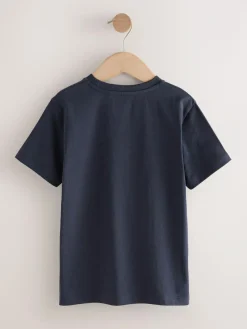 Clearance Next Navy Digi Happy Face Regular Fit Short Sleeve All-Over Print T-Shirt (3-16yrs)