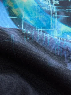 Clearance Next Navy Digi Happy Face Regular Fit Short Sleeve All-Over Print T-Shirt (3-16yrs)