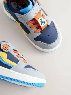 Online Next Touch Fastening Elastic Lace Trainers Navy Dogs