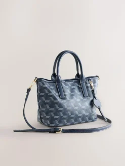 New Next Navy Geometric Print Cross-Body Bag