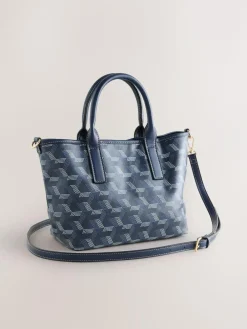 New Next Navy Geometric Print Cross-Body Bag