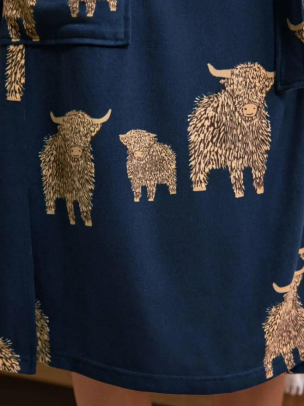 Discount Next Navy Hamish The Highland Cow Cosy Lightweight Dressing Gown
