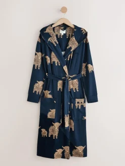 Discount Next Navy Hamish The Highland Cow Cosy Lightweight Dressing Gown
