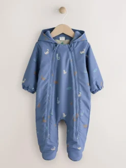 Next Navy Hooded Nylon Baby All-In-One (0mths-2yrs)