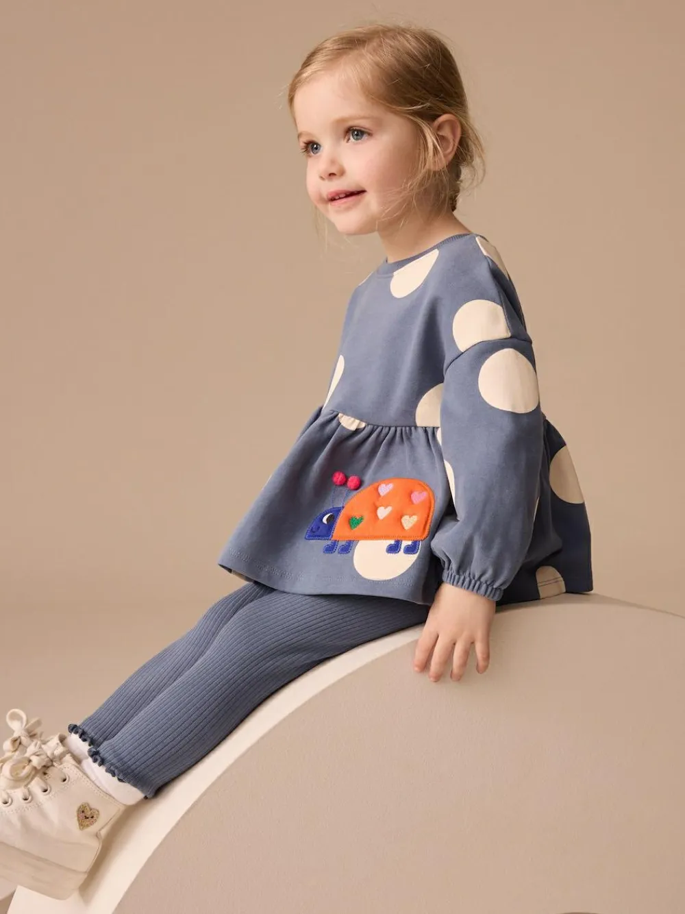 Next Navy Ladybird Long Sleeve Peplum Top and Leggings Set (3mths-7yrs)^ Baby Girls|Tops