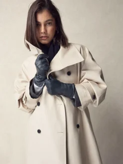 Next Navy Leather Gloves^Women Hats, Gloves & Scarves|Hats, Gloves & Scarves