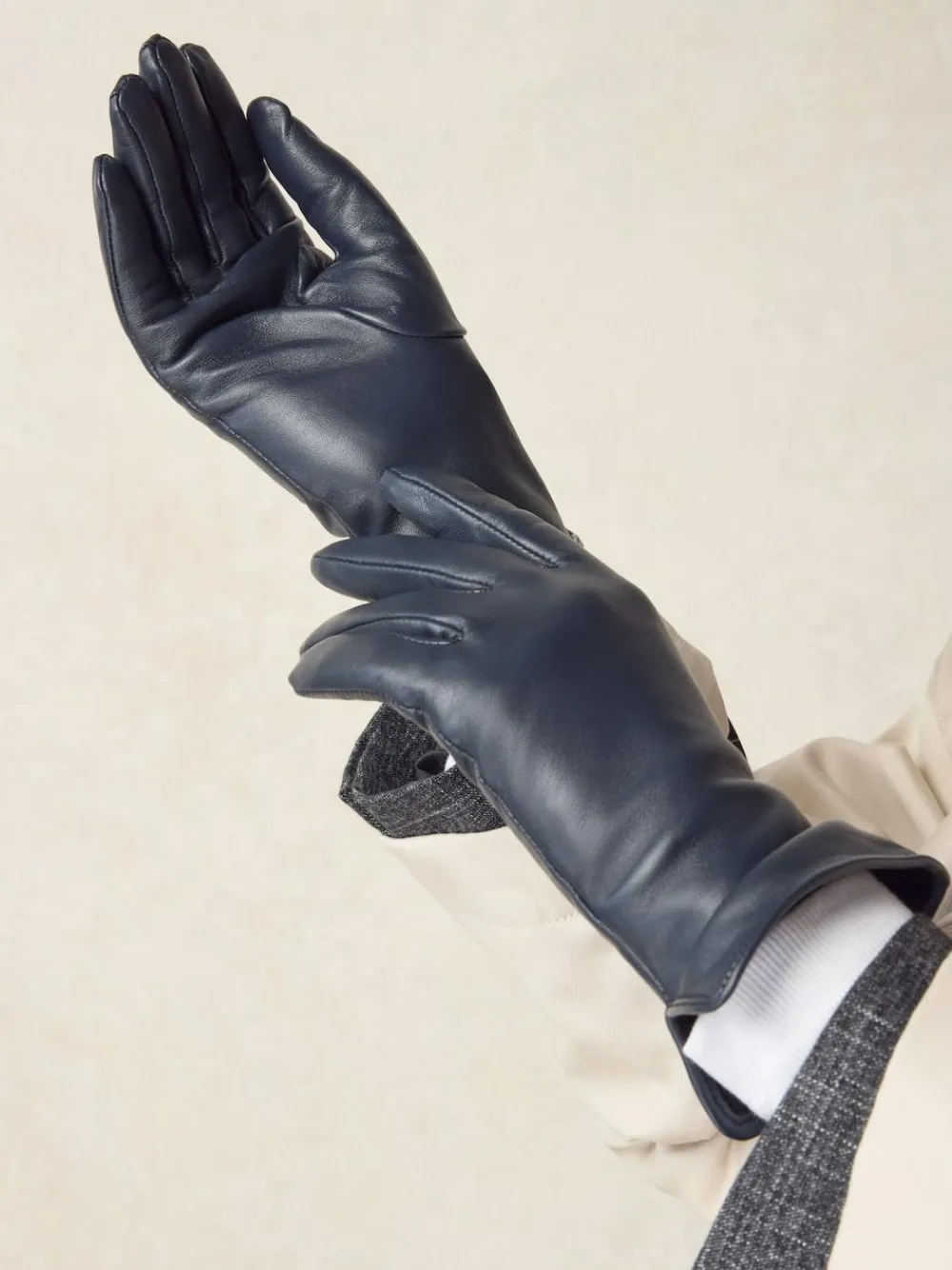 Next Navy Leather Gloves^Women Hats, Gloves & Scarves|Hats, Gloves & Scarves