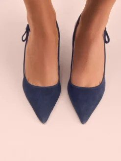 Outlet Next Tabitha Simmons x Dela Slingback Point Heels Navy Leather