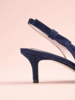 Outlet Next Tabitha Simmons x Dela Slingback Point Heels Navy Leather