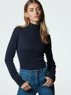 Clearance Next Long Sleeve Ribbed Roll Neck Top Navy