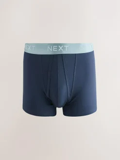 Next Navy Metallic Waistband Cotton Rich Trunk Boxers 10 Pack