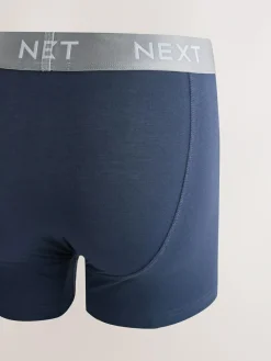 Next Navy Metallic Waistband Cotton Rich Trunk Boxers 10 Pack