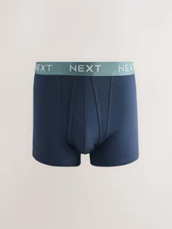 Next Navy Metallic Waistband Cotton Rich Trunk Boxers 10 Pack