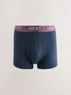 Next Navy Metallic Waistband Cotton Rich Trunk Boxers 10 Pack